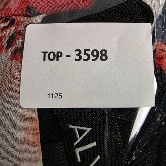 Alyx Floral Chiffon Layered Blouse Black Red 2X - Picture 9 of 9